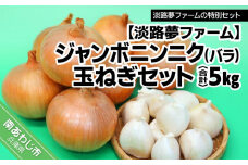 【淡路夢ファーム】　ジャンボニンニク（バラ）・玉ねぎセット5kg