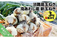 淡路島玉ねぎ　南あわじ産　新玉ねぎ（超極早生）３kg　期間限定！　◆配送２月～