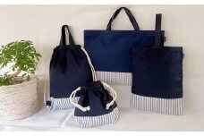＜HYLON＞入園入学バッグ4点セット《ネイビーストライプ》◎コットンツイル使用【5910647】HYLON ハイロン 日本製 国内製造 縫製 帆布 かばん バッグ コットンツイル 丈夫 長持ち