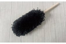 【むろの屋】モコモコハンディモップ（ブラック）　※木製ハンドル付き 日用品 掃除用品 モップ 最高級 マイクロファイバー かわいい おしゃれ デザイン インテリア HYLON ハイロン