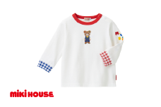 ミキハウス プッチー長袖Tシャツ 白－110cm （10-5246-497） 【 ミキハウス mikihouse 子供服 子ども服 長袖 Tシャツ 白 紺 上品 柔らかい 丈夫 長持ち 綿100％ シンプル 普段使い ギフト お祝い プレゼント ベビー キッズ 国産 日本製 安心 安全 】