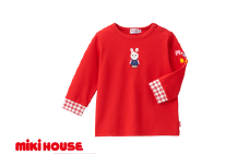 ミキハウス うさこ長袖Tシャツ 赤－90cm （10-5247-490） 【 ミキハウス mikihouse 子供服 子ども服 長袖 Tシャツ 赤 ピンク 上品 柔らかい 丈夫 長持ち 綿100％ シンプル 普段使い ギフト お祝い プレゼント ベビー キッズ 国産 日本製 安心 安全 】