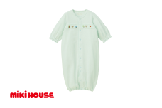ミキハウス どうぶつ刺繍ツーウェイオール ブルー－50～70cm  （40-2689-689） 【 ミキハウス mikihouse 子供服 子ども服 ツーウェイオール 白 ピンク ブルー 上品 柔らかい 丈夫 長持ち 綿100％ シンプル ギフト お祝い プレゼント ベビー 国産 日本製 安心 安全 】