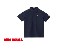 ミキハウス エンブレム半袖ポロシャツ 大人用 紺－M （10-5573-496） 【 ミキハウス mikihouse 大人用 半袖 ポロシャツ 紺 黒 上品 柔らかい 丈夫 長持ち シンプル ギフト お祝い プレゼント スポーツ ゴルフ 親子コーデ 国産 日本製 安心 安全 】