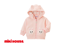 ミキハウス 裏毛パイルパーカー サーモンピンク－100cm （10-3731-494） 【 ミキハウス mikihouse 子供服 子ども服 裏毛 パイルパーカー サーモンピンク アイボリー 上品 柔らかい 丈夫 長持ち 綿100％ シンプル ギフト お祝い プレゼント キッズ 国産 日本製 安心 安全 】