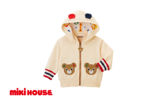 ミキハウス 裏毛パイルパーカー アイボリー－110cm （10-3731-494） 【 ミキハウス mikihouse 子供服 子ども服 裏毛 パイルパーカー サーモンピンク アイボリー 上品 柔らかい 丈夫 長持ち 綿100％ シンプル ギフト お祝い プレゼント キッズ 国産 日本製 安心 安全 】