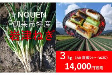 朝来市特産 岩津ねぎ 3kg <太さにより21～36本> MLサイズ混載 希少 栄養豊富 期間限定 甘い 太い 柔らかい すき焼き 焼きねぎ 天ぷら 鍋 NOUEN 出荷期間12月上旬から2月上旬 兵庫県 朝来市 「岩津ねぎを核とした資源循環型農業システム」が日本農業遺産に認定