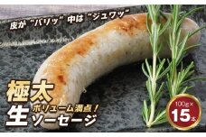 生ポークソーセージ 100g×15本入り　冷凍 BBQ 焼肉 豚肉 弁当