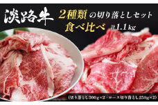 淡路牛2種類の切り落としセット (切り落とし300g×2　ロース切り落とし250g×2)