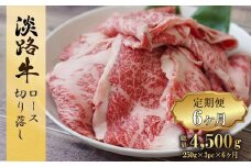 【定期便6ヶ月】 淡路牛 ロース切り落とし 750g (250g×3パック)　すき焼き 冷凍 国産 牛肉 小分け