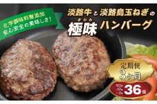 【定期便3ヶ月】淡路島 極味ハンバーグ 150g×12個  牛肉100％ 国産 化学調味料無添加