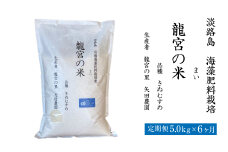 【定期便6ヶ月】龍宮の米 淡路島産 海藻肥料栽培米 5.0kg×6ヶ月【2025年10月より順次発送】