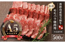 【A5ランク限定】淡路島産黒毛和牛 『特選』モモバラ焼肉用 500g【神戸ビーフ】