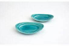 【Awabi ware】 オーバル皿S ペアセット （トルコ青×２） 《決済から3ヶ月前後で発送》