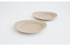 【Awabi ware】 オーバル皿M ペアセット （ベージュ×２） 《決済から3ヶ月前後で発送》
