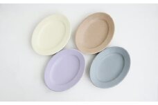 【Awabi ware】 オーバル皿M 4枚セット （アイボリー・青マット・ベージュ・パープル） 《決済から3ヶ月前後で発送》