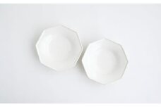 【Awabi ware】八角中深皿 ペアセット（白磁×２） 《決済から3ヶ月前後で発送》
