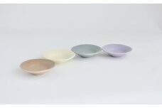 【Awabi ware】丸豆皿 4枚セット（アイボリー・青マット・ベージュ・パープル） 《決済から3ヶ月前後で発送》