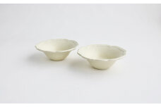 【Awabi ware】輪花小鉢 ペアセット（アイボリー×２） 《決済から3ヶ月前後で発送》