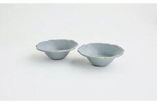 【Awabi ware】輪花小鉢 ペアセット（青マット×２） 《決済から3ヶ月前後で発送》