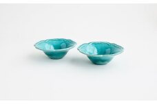 【Awabi ware】輪花小鉢 ペアセット（トルコ青×２） 《決済から3ヶ月前後で発送》