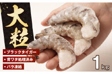 至福の大粒むきえび　背ワタ処理済 1kg　　[ムキエビ 大型 背わたなし むき海老 ブラックタイガー 下処理済み 冷凍 背ワタなし 高級]