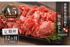 【定期便12ヶ月】【A5ランク限定】淡路島産黒毛和牛 切り落とし 500g【神戸ビーフ】
