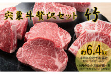 F11　宍粟牛贅沢セット【竹 6.4kg】　宍粟牛 は 但馬牛 の 血統を受け継いだ 黒毛和牛 　ステーキ もも 焼肉 すき焼き スライス しゃぶしゃぶ 生肉 精肉 ブランド牛 国産牛 贈り物 セット 大容量 定期便
