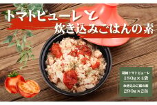 AP1　田中農園の 凝縮 トマトピューレ & 炊きこみご飯 セット 【 とまと トマト トマトソース 炊き込みご飯の素 ごはんの素 缶詰 非常食 保存食 】