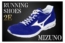 AO10　ミズノランニングシューズ【ブルー×パールホワイト2E】　ジョギング　ランニング　マラソン　シューズ　靴　　ミズノ　mizuno　オーダー　日本製　スニーカー　