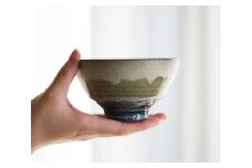 AM16　モダンな飯茶碗　【 お茶碗 茶碗 手作り 焼物 大きめ シンプル 】