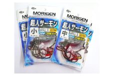 もりげん(MORIGEN)　釣針　超人サーモン　NSブラック　4枚セット(小・中)[釣り 釣り針 アウトドア 川 海]