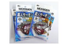 もりげん(MORIGEN)　釣針　超人サーモン　NSブラック　4枚セット(中・大)[釣り 釣り針 アウトドア 川 海]