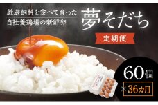 B-4 【36か月定期便】「夢そだち60個」厳選飼料を食べて育った自社養鶏場の新鮮卵を♪