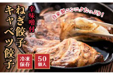 H-151 ネギ農家直営「ギョーザ中華そば専門店」の餃子！ねぎ餃子・きゃべつ餃子 50個入り 辛味噌付き