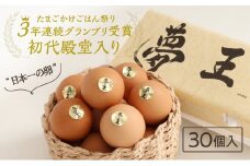 H-159【TVで話題】日本一に選ばれた高級卵「夢王(30個）」たまごかけごはん祭り3年連続グランプリ受賞！