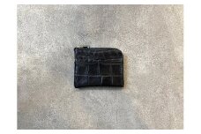 J-36 Ｌ型ミニウォレット（財布）【牛革（ラックスクロコ）】ブラック