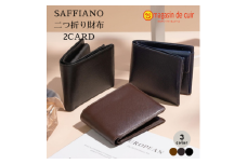F-60　サフィアーノ二つ折り財布　2CARD 4AP-3487-S　ネイビー