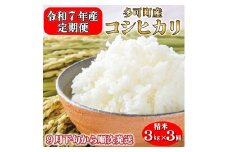 【定期便】令和７年産 お米 ３kg×３回 コシヒカリ 精米 兵庫県多可町産 [1237]