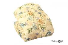 羽毛ふとん仕立て直し（シングルサイズ）ブルー花柄