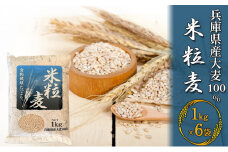 兵庫県産大麦100％ 米粒麦 1kg×6袋