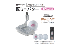 匠ミニパター「スピンコントロール」&ゴルフボールV1.090BF01S.　/ 練習 本番 テクニック向上 極小ヘッド ヘッド小さめ ミニパター 軟鉄削り出し 東邦ゴルフ
