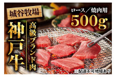 城谷牧場の神戸牛 ロース 焼肉 500g 国産牛 和牛 神戸ビーフ バーベキュー BBQ 冷凍