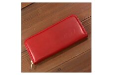 本革 ピット鞣しラウンドファスナー 財布 日本製 レザー 革製品 WH-14 レッドブラウン