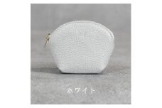 本革 ラウンドミニポーチ 日本製 レザー 革製品 小物 収納 Liete WH-20 ホワイト