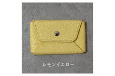 本革 カード 名刺入れ 日本製 レザー 革製品 カードケース Liete WH-21 レモンイエロー