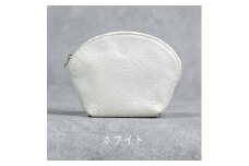 本革 ラウンドポーチ 日本製 レザー 革製品 ポーチ 化粧ポーチ 旅行 トラベル 出張 Liete WH-22 ホワイト