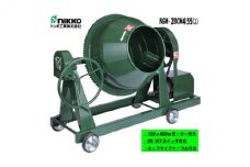 コンクリートミキサー (型式NGM-2BCM4) 容量 練上量 55L 電動モーター式 モルタル 2切 車輪付