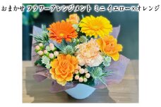 おまかせ フラワーアレンジメント ミニ（イエロー×オレンジ） 母の日 父の日 ギフト お祝い