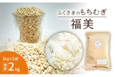 ふくさきのもちむぎ「福美」精麦1kg×2袋 2kg eco Package エコパッケージ